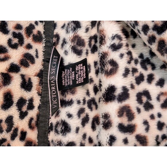 Victoria Secret Plush Robe Womens Animal Leopard Printv2 Slide Pockets XL/XXL - Picture 9 of 11